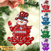 Buntes Weihnachts-Schneemann-Oma-Mutter-kleines Herz-Kind-individuelle Verzierung